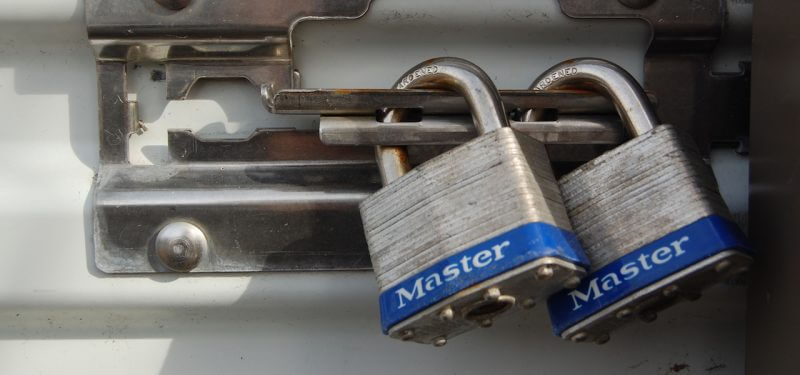 Locks aligned with bolt