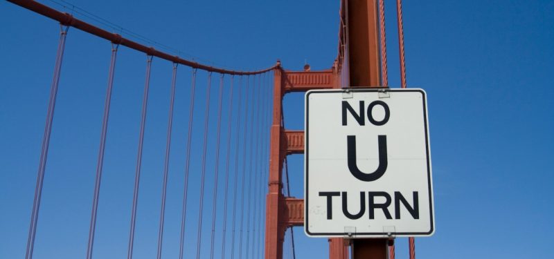 No U-turn allowed sign