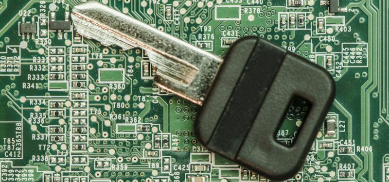 A key on a circuit board