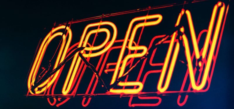 Open sign in neon