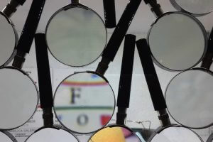 Many magnifying glasses