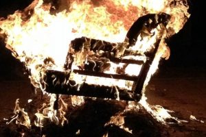 Chair on fire