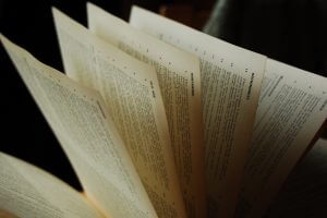 Fanned-out book pages