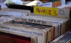 Old skool hip hop and rap, new wave and 80's rock vinyl records 