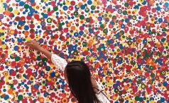 Many different color dots as art